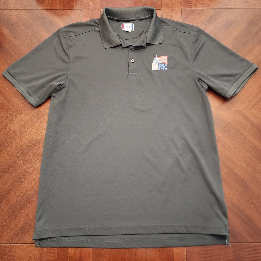 Home Depot Polo Shirt‎ Gray Button Men Size XL PAC American Flag Political Work